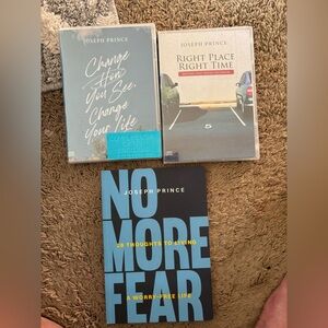 Blue & White Book Set - 'No More Fear' & Inspirational Titles